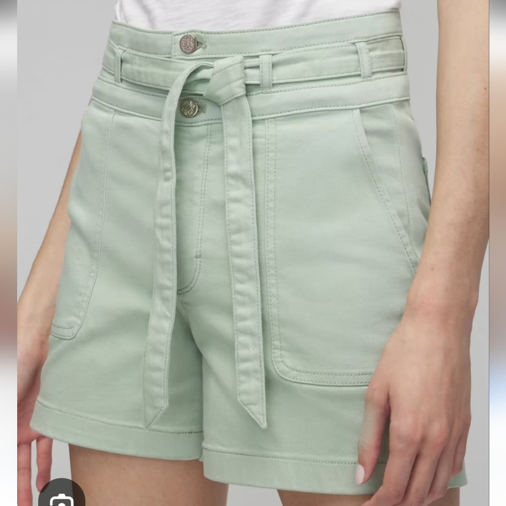 White House Black Market Light Green High Waist Shorts. Like New Sz 6